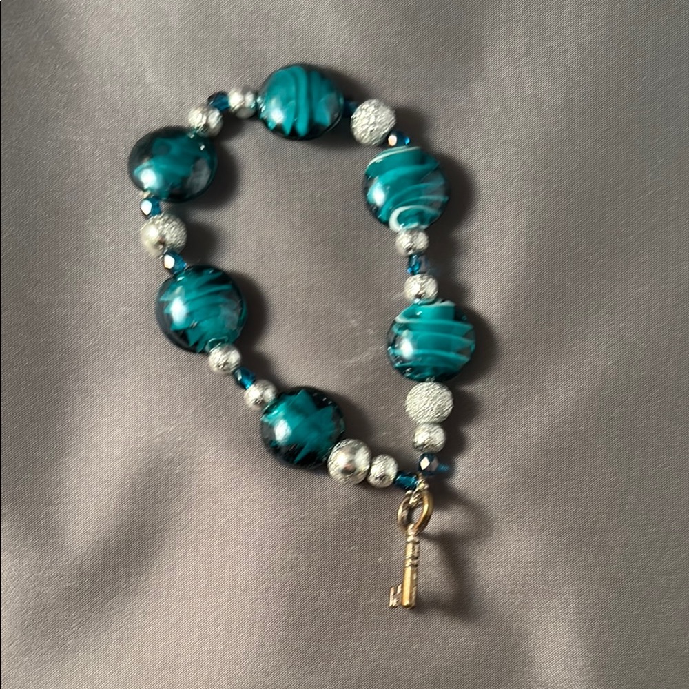 Elegant Blue and Silver Beaded Bracelet